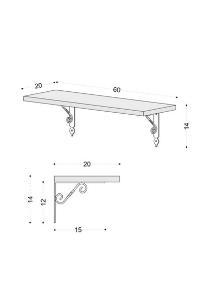 DECORMET Retro Raf Seti 20*60 P.beyaz Kırmızı