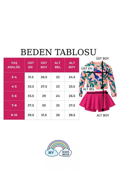 My Kids Wear Girl's Colorful 2-Piece Swimsuit with Skirt Detail