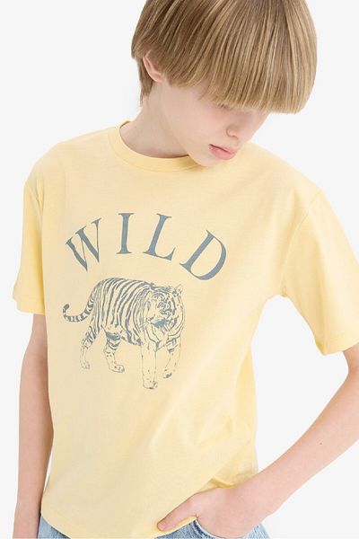 DeFacto Boy's Crew Neck Printed Short Sleeve T-Shirt F0181A825Sm