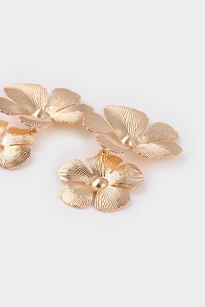 DeFacto Kadın Çiçekli Gold Küpe E8043AXNS