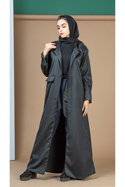outline Black two-piece abaya