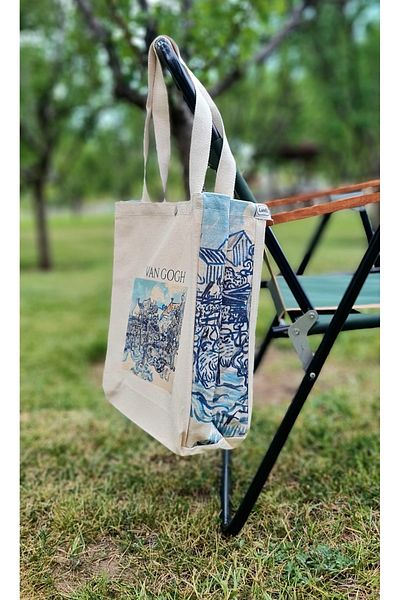Luvili Van Gogh Canvas Tote Bag with Snap Fasteners Premium Series |   Van Gogh