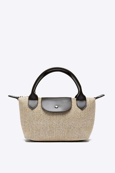 Shule Bags Tiger Straw Small Shoulder Bag Brown