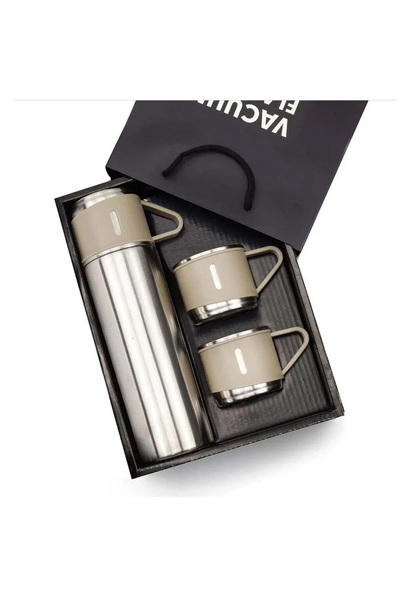 İkon store 3 Bardaklı Silver Termos