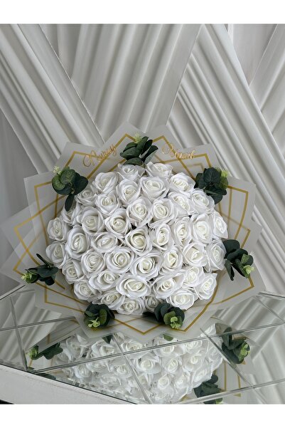 eyb lina organizasyon 41 adet yapay kadife gül buketi Cipso süslemeli