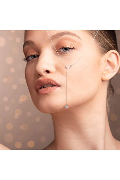 MİNİMAL Minimal Kolye Altin Ay Yıldız Kolye "cassie"