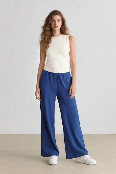 DeFacto Pantaloni din amestec de in, cu buzunare, cu tăietură dreaptă, cu picioare drepte E7334AX25SM