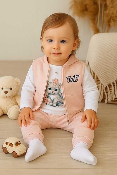 Tosyalı Burak Bebe Costum sezonier pentru copii cu mâneci lungi Waffle - tricou și pantaloni