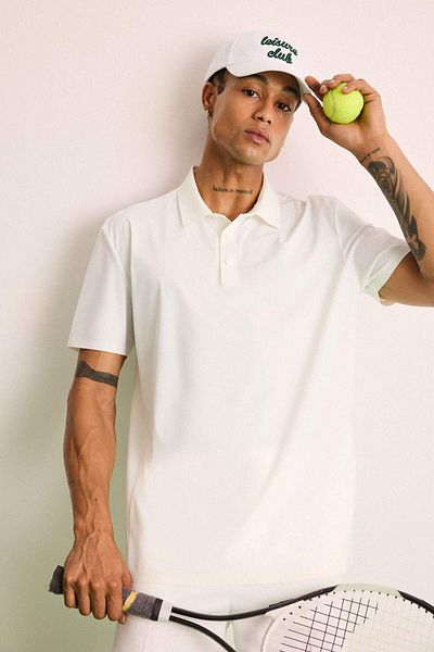 DeFacto Tricou cu mânecă scurtă pentru sport, cu guler polo, din țesătură elastică, D9244ax25sp