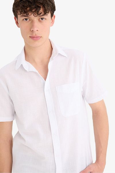 DeFacto 100% Cotton Regular Fit Polo Neck Short Sleeve Shirt F0196Ax25Sp