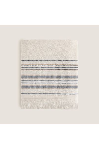 Chakra Derin Bamboo Face Towel 50x90 cm ECRU/MARINE BLUE