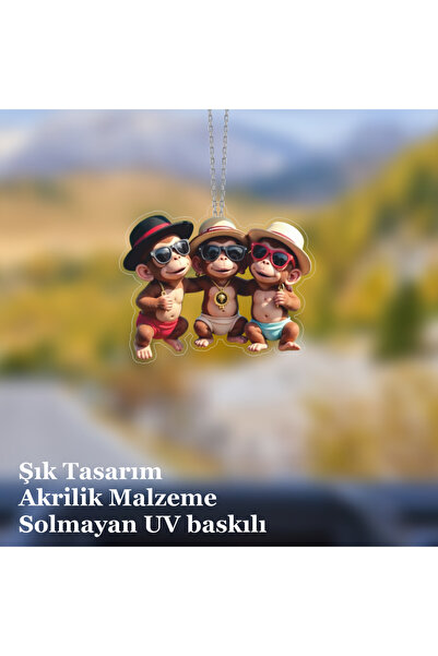 Prtp-Prototip Elektronik & Hobi Araba Ayna Süsü 3 Kafadar, Pleksi Malzeme, UV...