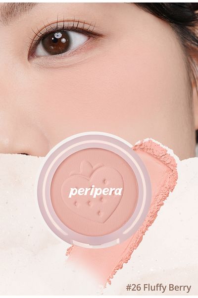 PERIPERA Pastel Tones Sebum Balancing Powder Blush Pure Blushed Sunshine Cheek (26 Fluffy Berry)