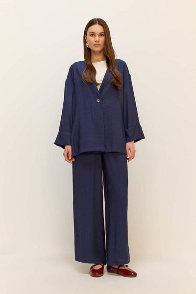 DeFacto Relax Fit V-Neck Crinkle ύφασμα μακρυμάνικο Hijab Tunic E7983ax25sm
