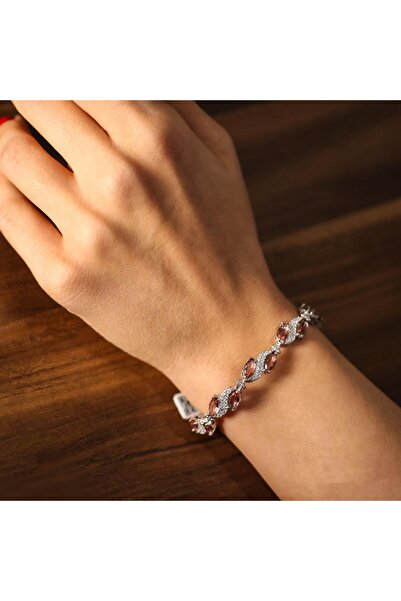 Nusret Takı 925 Ayar Gümüş S Model Zultanit Taşlı Suyolu Bileklik