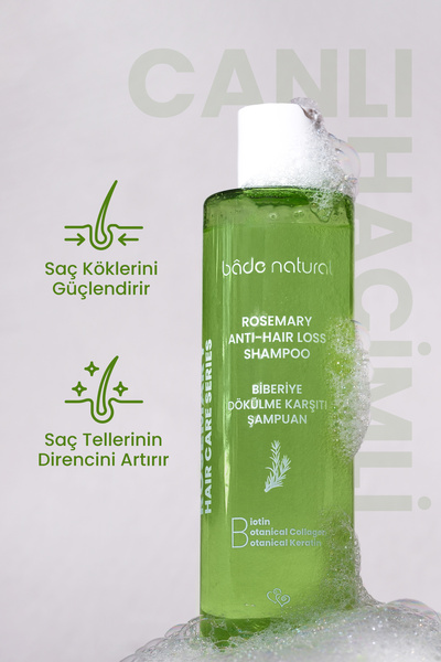Bade Natural Biberiye Şampuan Dökülme Karşıtı Biotin, Keratin Ve Kolajen Complex 250 ml