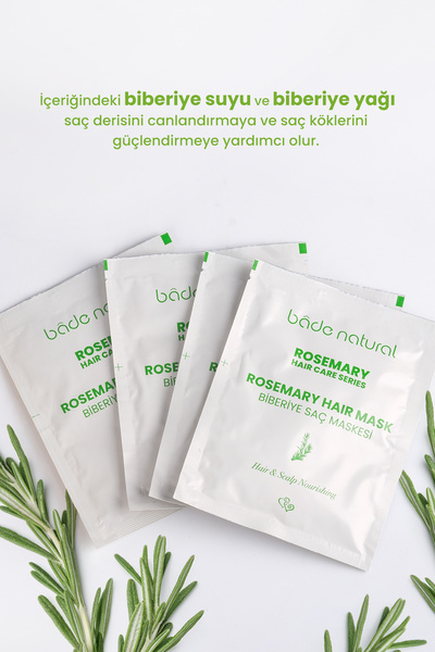 Bade Natural Biberiye Saç Maskesi Besleyici ve Güçlendirici 4x25ml