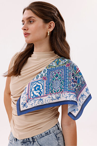 tarzınısec Μπλε έθνικ μοτίβο κασκόλ Estascarf