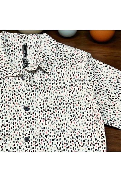 Nanica Kids Printed Long Sleeve Shirt Burgundy