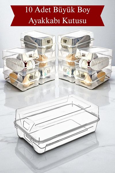 DOVİHOME 10 броя калъфи за обувки Stereff, прозрачни и органайзер
