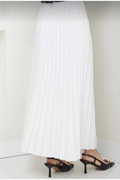 Mrs.idea Fusta musulmană lungă plisată subțire de damă