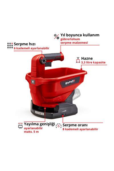 Einhell Ge-us 18 Li - Solo, Akülü Serpme Makinesi (AKÜ VE ŞARJ CİHAZI DAHİL DEĞİLDİR) - 3415410