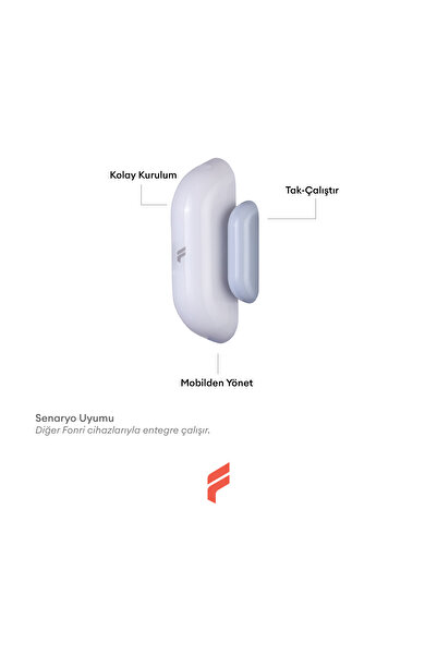 Fonri Akıllı Kablosuz Kapı Pencere Sensörü, Mobil Bildirim, Wifi, Uzaktan Takip, Google Asistan Ve Tuya