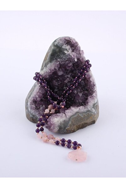 OSMANLI DEĞERLİ TAŞ Sertifikalı Mala Kolye 108 Taş- Pembe Kuvars-ametist-kunzit Model Kodu Odtö8k7