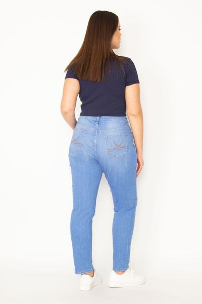 Şans Γυναικείο τζιν Blue Wash Effect Plus Size 65n31281