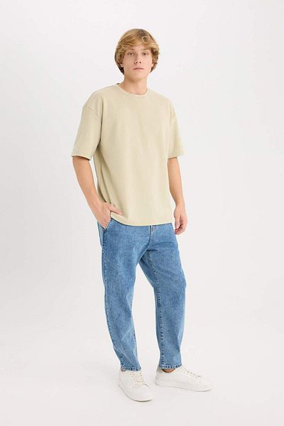DeFacto Тениска с къс ръкав и кръгло деколте Oversize Wide Mold X3926AZ25SP