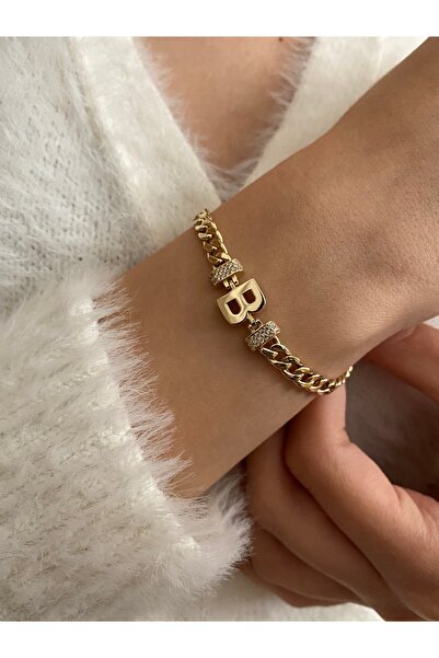 Amoure Gold 14 Ayar Altın Harfli Bileklik