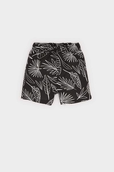 DeFacto 2-teiliges Set für Babys, Jungen, gemustertes Flamingo-Popeline-Kurzarmhemd mit elastischen Shorts E8173A525SM