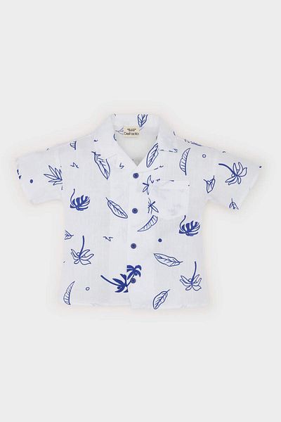 DeFacto Baby Boy Tropical Patterned Flared Poplin Short Sleeve Shirt E7803A525Sm