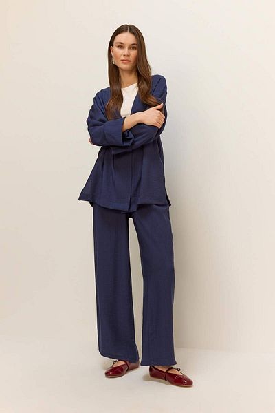 DeFacto Wide Leg Crinkle Fabric Wide Leg Palazzo Pants E7978Ax25Sm