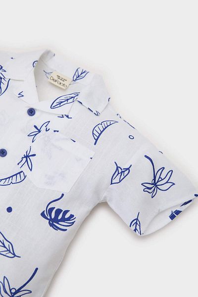 DeFacto Baby Boy Tropical Patterned Flared Poplin Short Sleeve Shirt E7803A525Sm