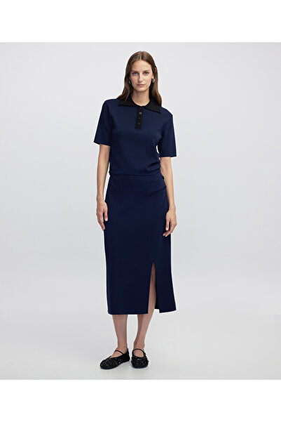 İpekyol Kontrast yaka triko