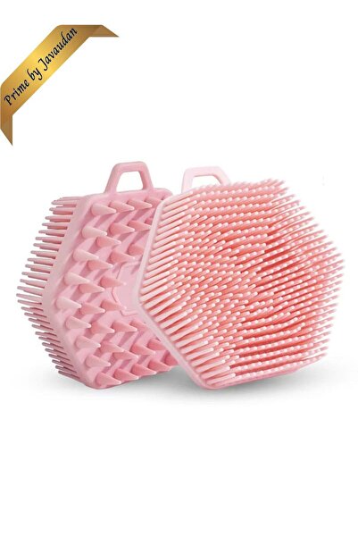 Prime by Javaudan فرشاة استحمام تقشير وفرشاة شامبو 2 في 1 من السيليكون لتقشير...