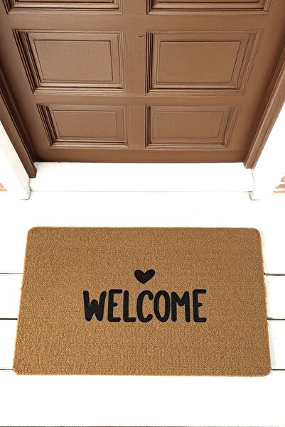 Mia Home&Living Cocokapı Önü Pas Pas Welcome With Heart Koko Pas Pas 45x70