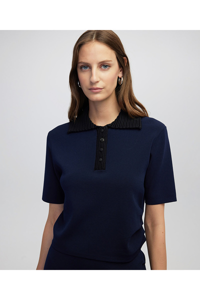 İpekyol Kontrast yaka triko