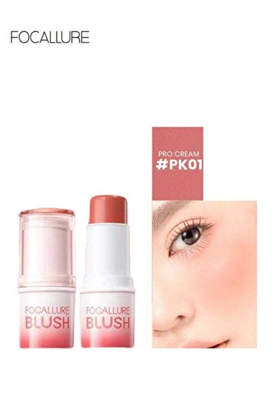 Focallure أحمر خدود برو كريم ستيك ناعم متعدد الاستخدامات يدوم طويلاً #PK01