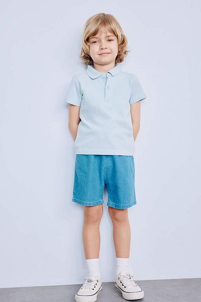 DeFacto Baby Boy Pique Short Sleeve Polo Basic Plain T-Shirt B7007A525Sm