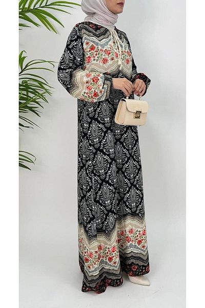 MODA Geometric Floral Patterned Hijab Dress