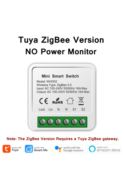 Choice وحدة التبديل الذكية زيجبي تويا 16 أمبير زيجبي واي فاي مع جهاز مراقبة ا...