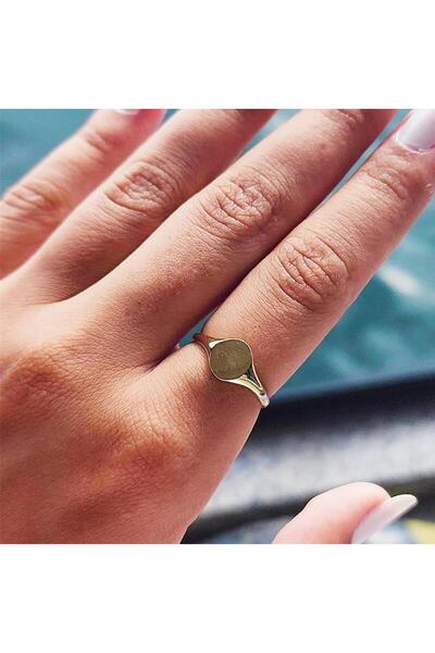 FasekGold Şövalye Altın Yüzük - 14 Ayar Altın Oval Mühür Yüzük - Kişiselleşti...