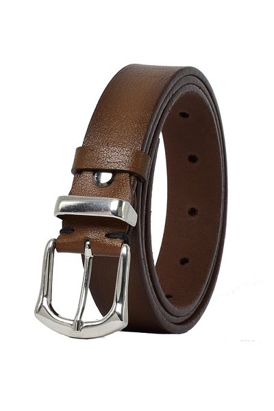 GoDeri Curea de damă 100% piele naturală maro cu cataramă argintie, punte metalica, 3 cm=3cm-kd-41-argint