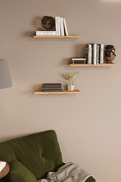 DEKORFİM DF05101AC 3'lü Dekoratif Uçan Raf Duvar Rafı