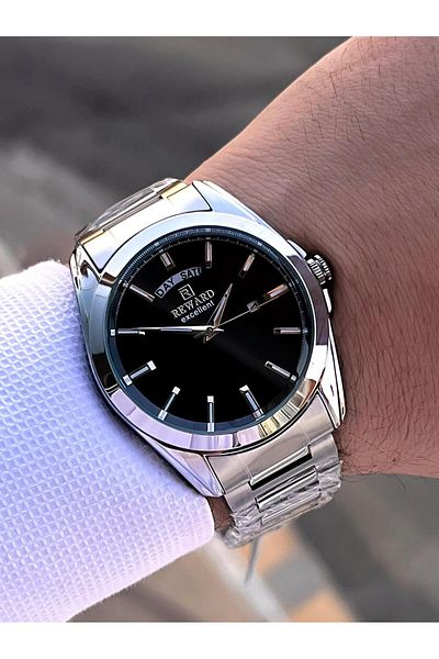 Reward Steel Cord 5 Atm Water Resistant Calendar Dial Men's Wrist Watch with 2 Years Warranty Erw147126.3