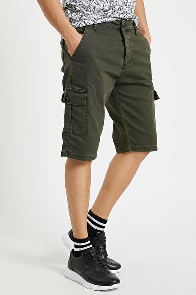 Domoda Slim Fit Bez džínoviny Boční kapsy Pružná tkanina Pánské šortky Jean Cargo