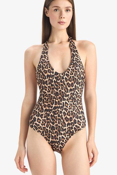 DeFacto Leopard Patterned Swimsuit-Fall in Love D4048Ax25Sp