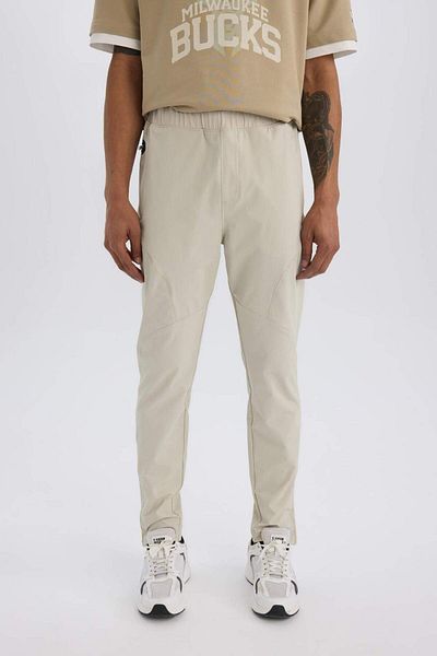 DeFacto DeFactoFit Pantaloni de sport pentru alergare, din țesătură elastică, slim fit, țesut, cu trei buzunare, picior cu fermoar